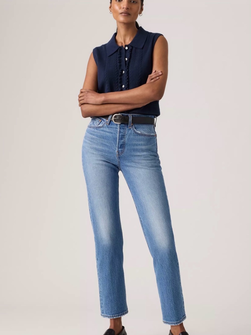 Levi's Wedgie Straight-Leg Women’s Jeans in Light Blue Wash, 26 x 28